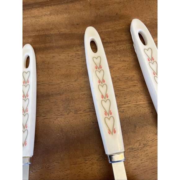 Vintage ANDROCK White Hearts Handle Serving Utensils Set - Picture 4 of 16